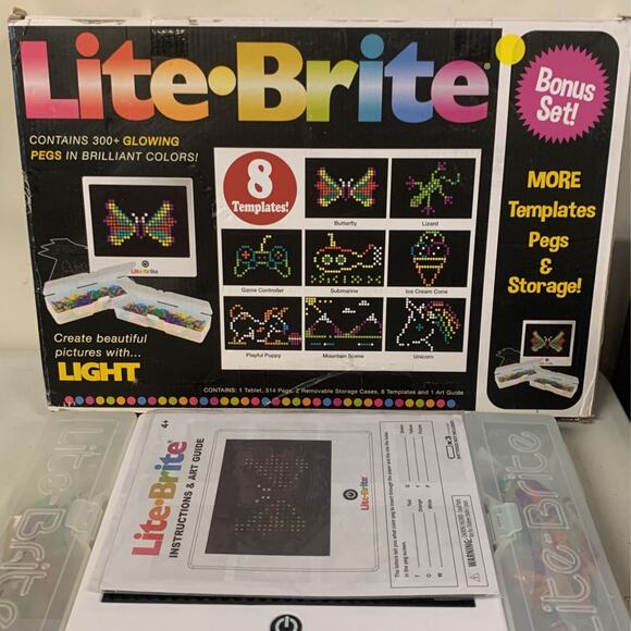 Lite-Brite Magic Screen Light Bright Bonus Set - Picture 2 of 8